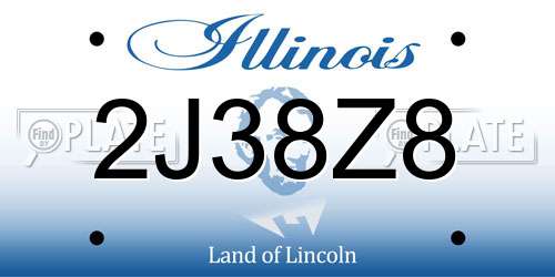 2J38Z8 Illinois License Plate
