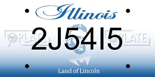 2J54I5 Illinois License Plate