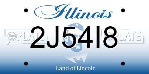 2J54I8 Illinois License Plate