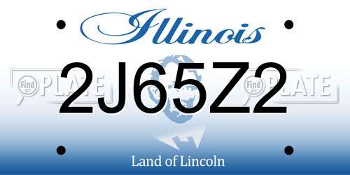 2J65Z2 Illinois License Plate