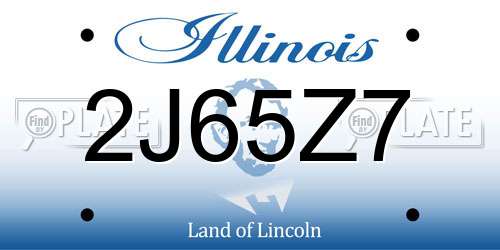 2J65Z7 Illinois License Plate