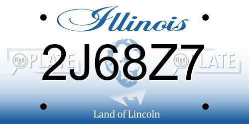 2J68Z7 Illinois License Plate