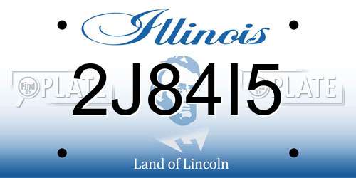 2J84I5 Illinois License Plate