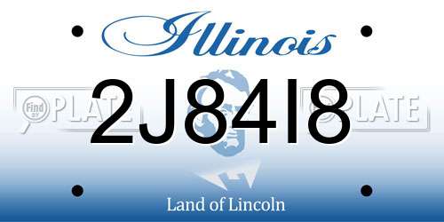 2J84I8 Illinois License Plate