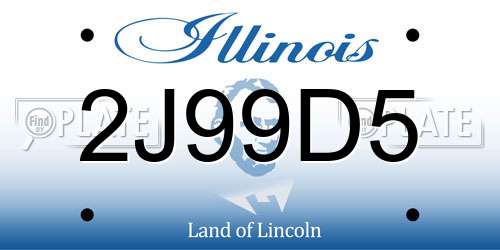 2J99D5 Illinois License Plate