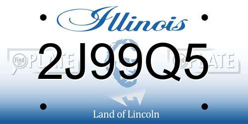 2J99Q5 Illinois License Plate