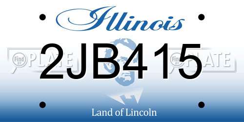 2JB415 Illinois License Plate
