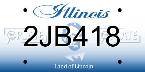 2JB418 Illinois License Plate