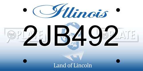 2JB492 Illinois License Plate