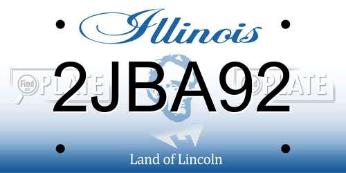 2JBA92 Illinois License Plate