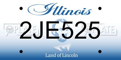 2JE525 Illinois License Plate
