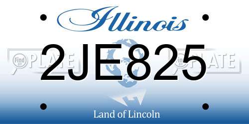 2JE825 Illinois License Plate