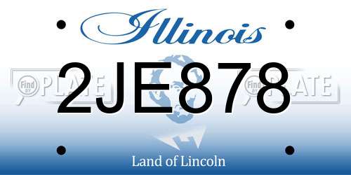 2JE878 Illinois License Plate