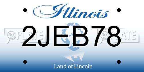 2JEB78 Illinois License Plate