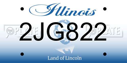 2JG822 Illinois License Plate