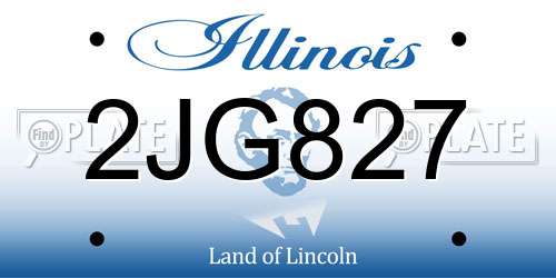 2JG827 Illinois License Plate