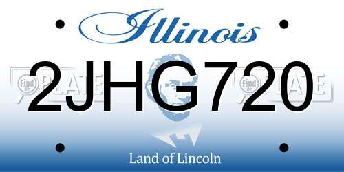 2JHG720 Illinois License Plate