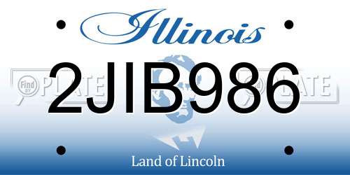 2JIB986 Illinois License Plate
