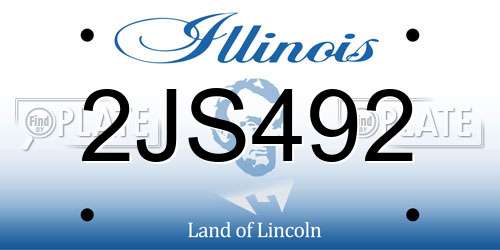2JS492 Illinois License Plate