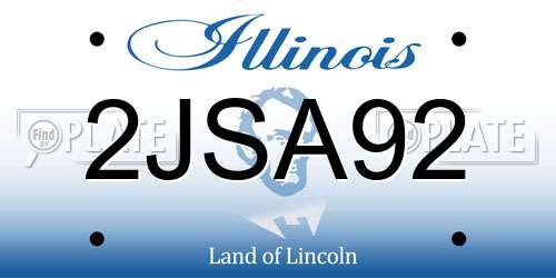 2JSA92 Illinois License Plate
