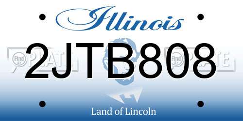 2JTB808 Illinois License Plate