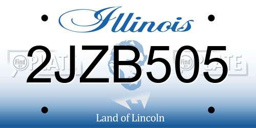 2JZB505 Illinois License Plate