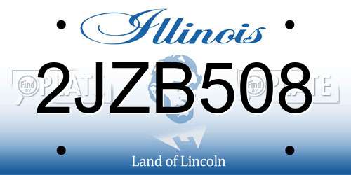 2JZB508 Illinois License Plate