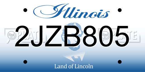 2JZB805 Illinois License Plate