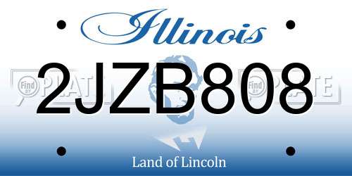 2JZB808 Illinois License Plate