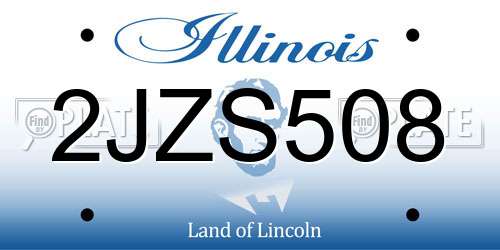 2JZS508 Illinois License Plate