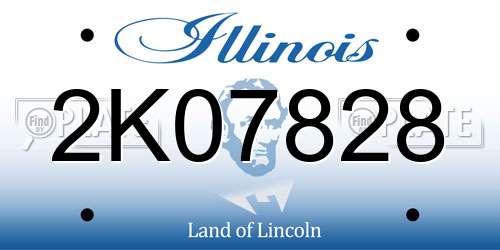 2K07828 Illinois License Plate