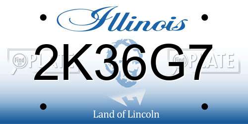 2K36G7 Illinois License Plate