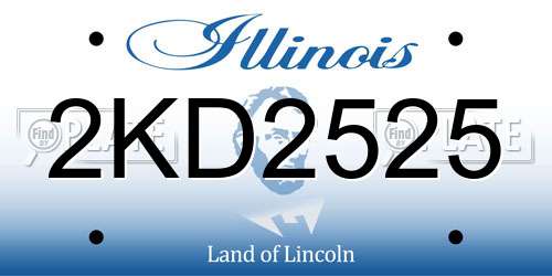 2KD2525 Illinois License Plate