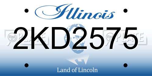 2KD2575 Illinois License Plate