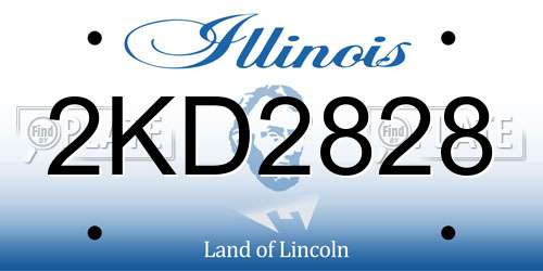 2KD2828 Illinois License Plate