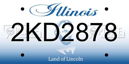 2KD2878 Illinois License Plate