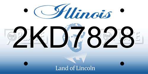 2KD7828 Illinois License Plate