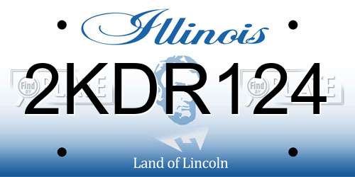 2KDR124 Illinois License Plate