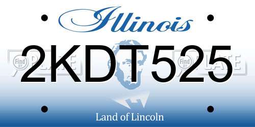 2KDT525 Illinois License Plate