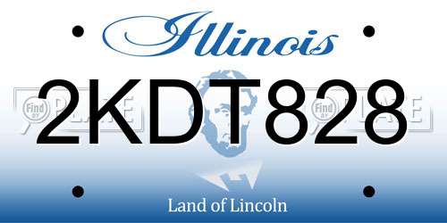 2KDT828 Illinois License Plate