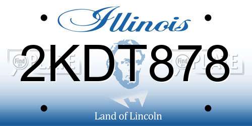 2KDT878 Illinois License Plate