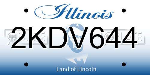 2KDV644 Illinois License Plate