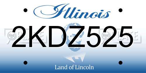 2KDZ525 Illinois License Plate