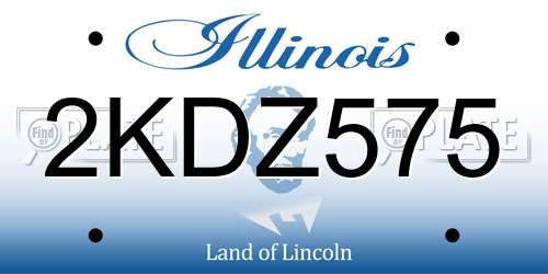 2KDZ575 Illinois License Plate