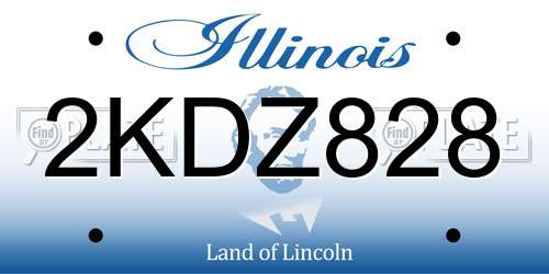 2KDZ828 Illinois License Plate