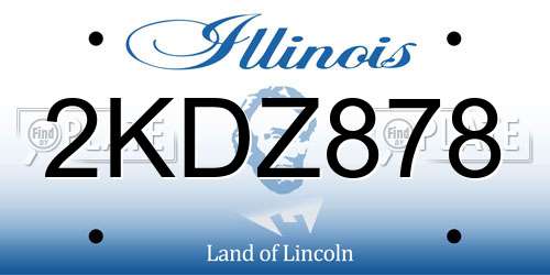 2KDZ878 Illinois License Plate
