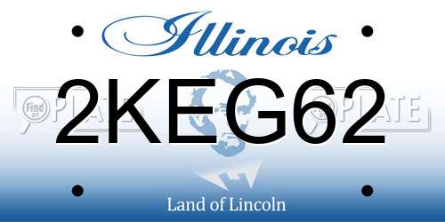 2KEG62 Illinois License Plate
