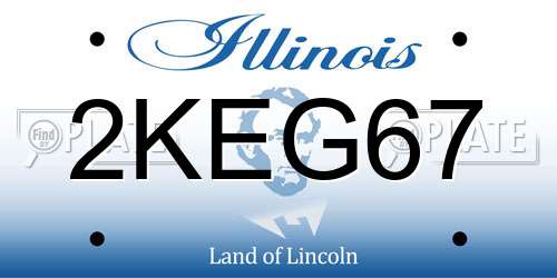 2KEG67 Illinois License Plate