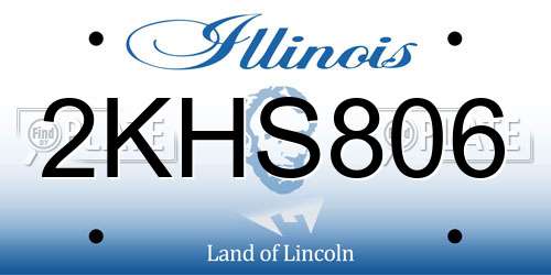 2KHS806 Illinois License Plate