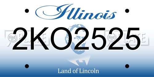 2KO2525 Illinois License Plate